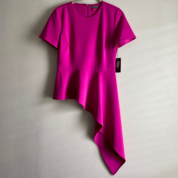 Vince Camuto Tops - Vince Camuto Asymmetrical Peplum Pink Top